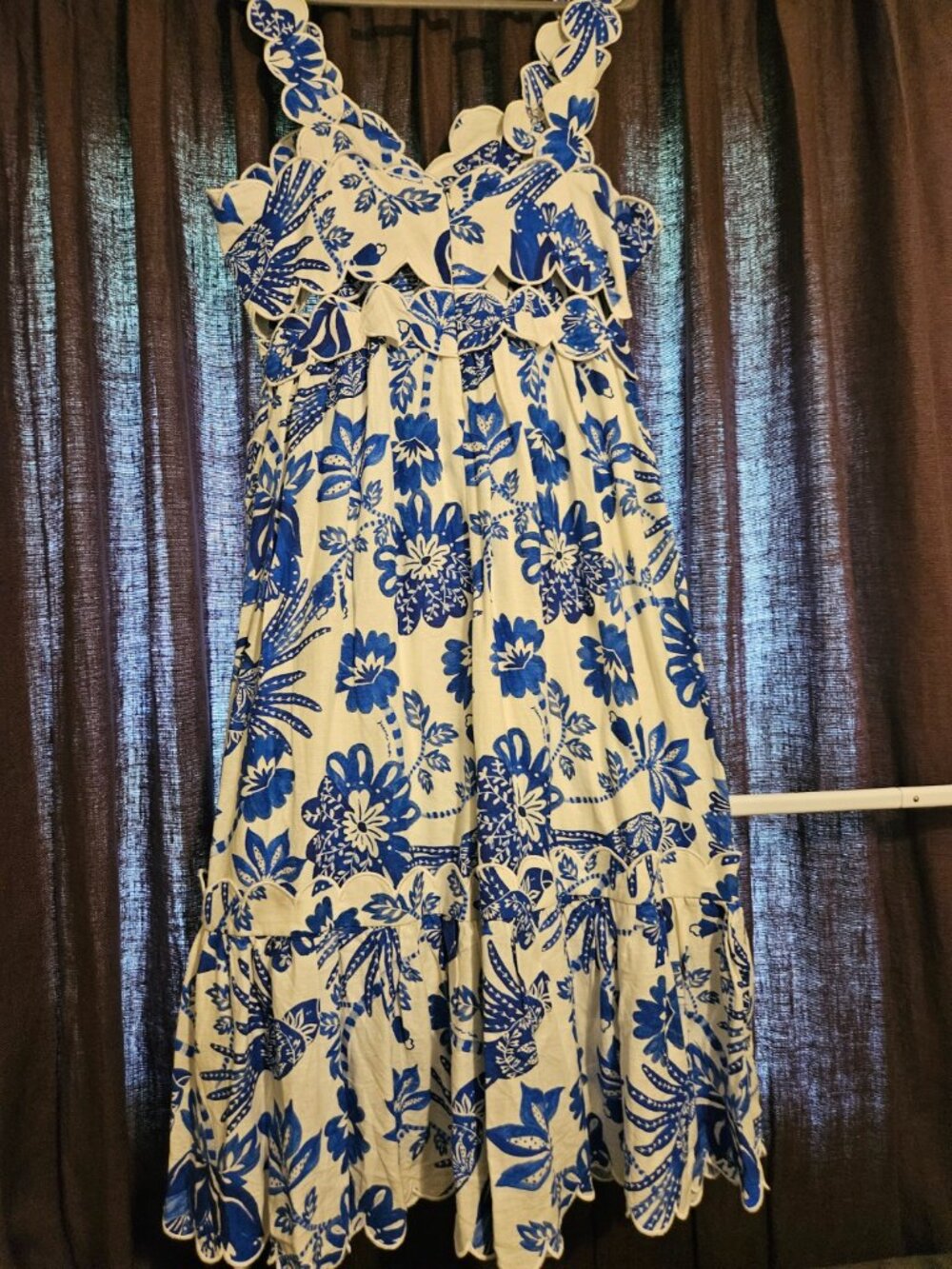 NWT Off-White Flowerful Birds Lenzing™ Ecovero™ Euroflax™ Midi Dress - Picture 7 of 10